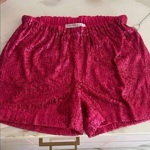 Trina Turk Fuchsia Sequin High Waist Shorts